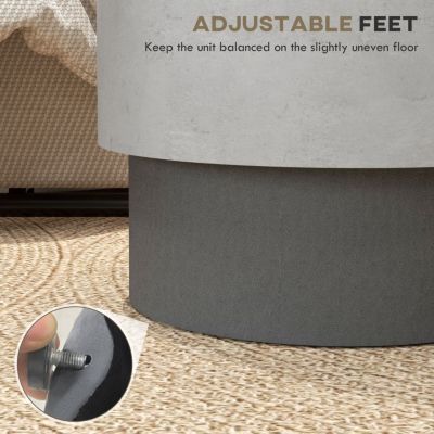 Round Concrete Side Table with Adjustable Feet