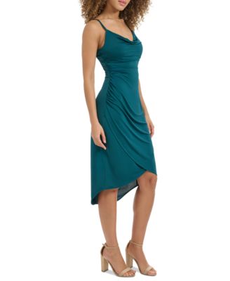 Women's Sleeveless Cowlneck Bodycon Ruched Dress
