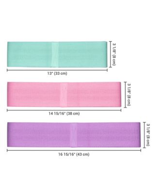 3 Pack Resistance Loop Bands Set Workout Fitness Fabric Bands Gym Home Yoga