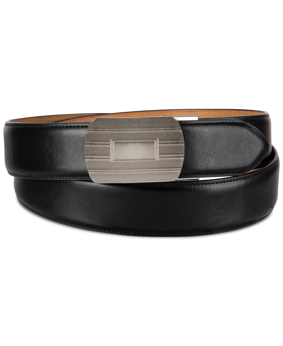 Club Room Men's Plaque Buckle Belt, Created For Macy's In