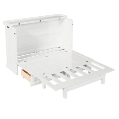 Solid Pine Murphy Bed Chest with Charging Station