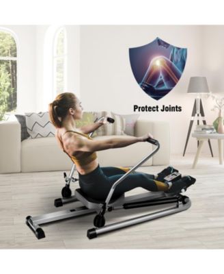 Exercise Adjustable Double Hydraulic Resistance Rowing Machine