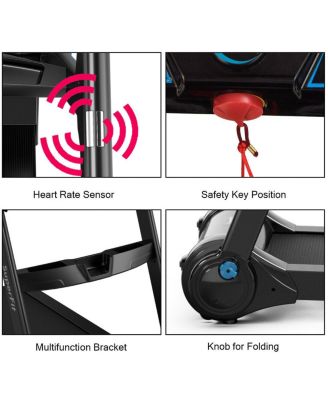 2.25HP Folding Treadmill with Bluetooth Speaker-Black