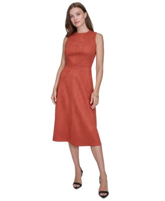 Halston - Women's Star-Seamed Sleeveless Midi Dress