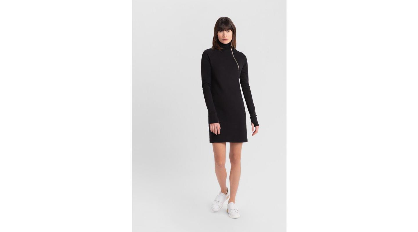 Женское платье Marcella Alani Long-Sleeve Turtleneck Zip Sweatshirt, цвет: Чёрный — фото 1
