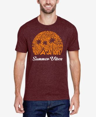 Men's Cotton/Poly Blend Word Art T-Shirt - Summer Vibes