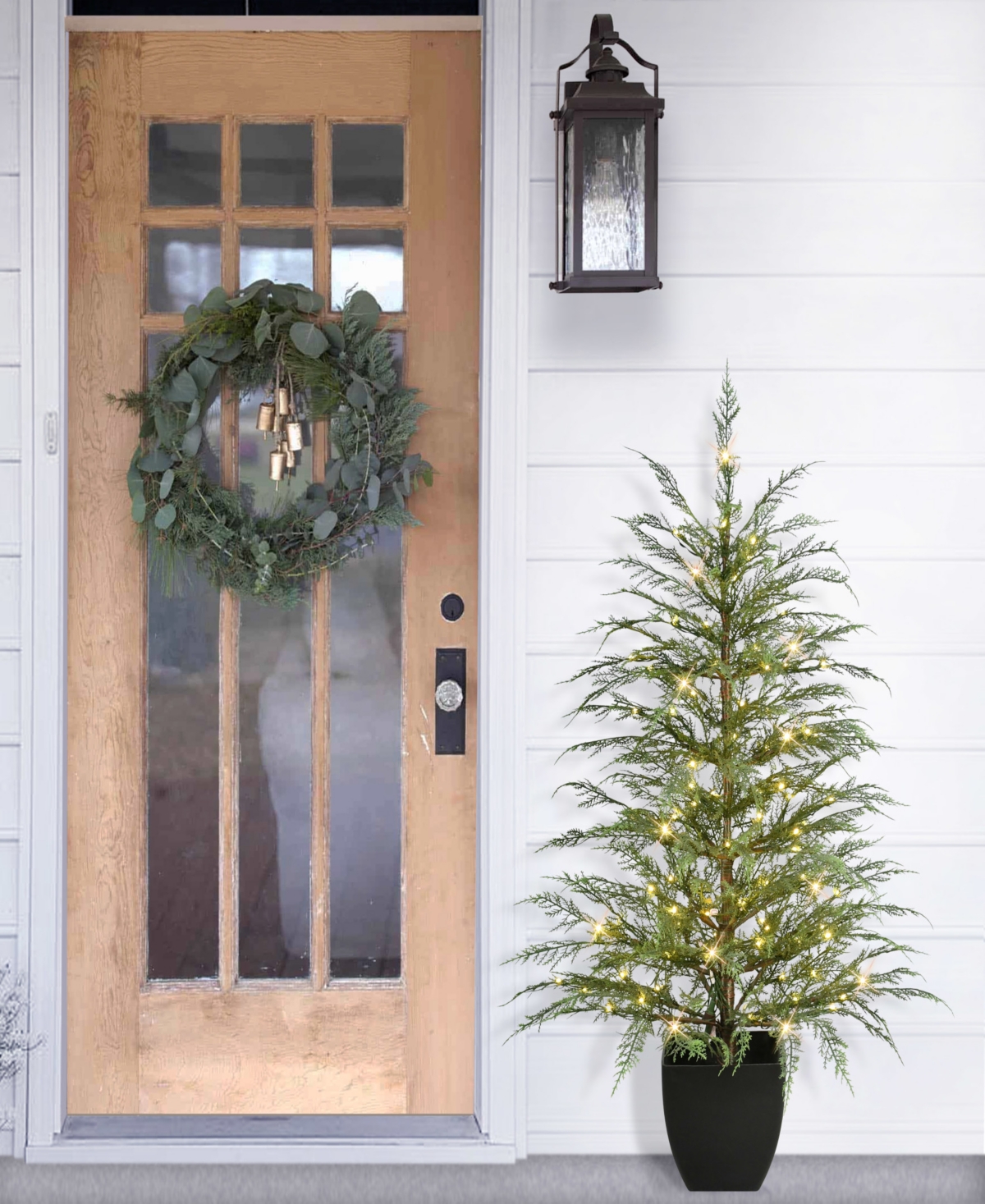 Puleo Pre-lit Cedar Artificial Tree 4 Ft. In Green