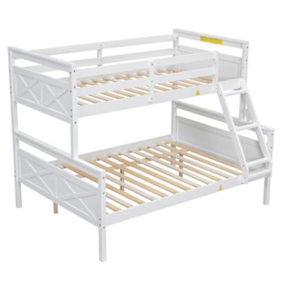 Twin/Full Wood Guardrail Bunk Bed
