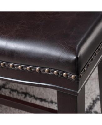 Saddle Counter Stool with Nailhead Trim (Set of 2)