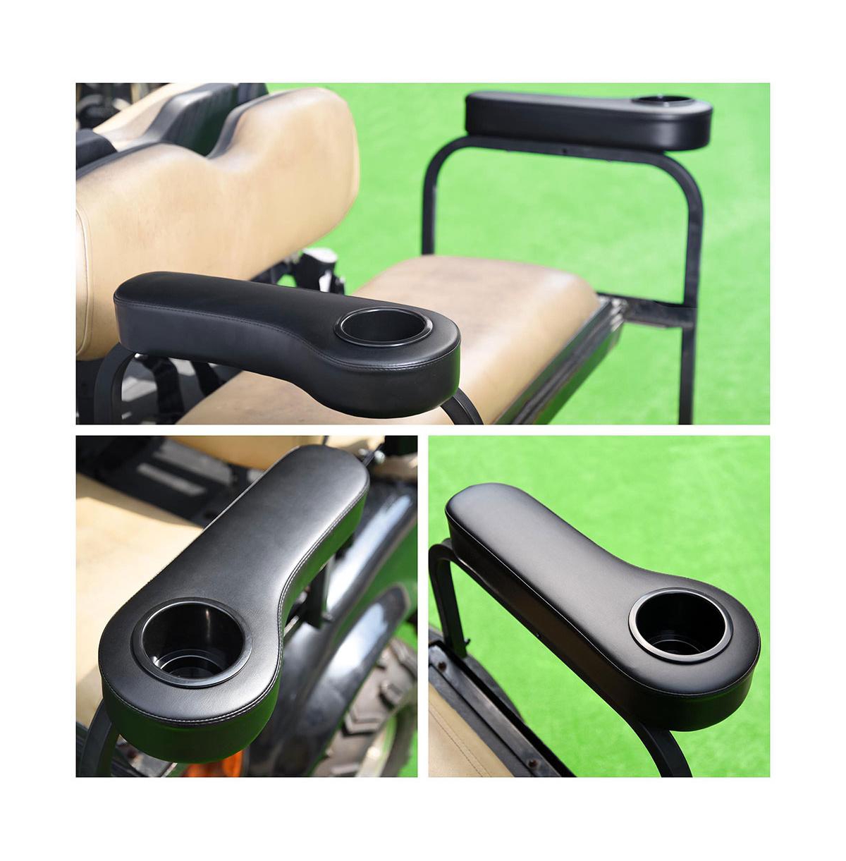 Yescom 2pcs Universal Golf Cart Armrest Cushion with Cup Holder Fits for Club Car Rear Seats
