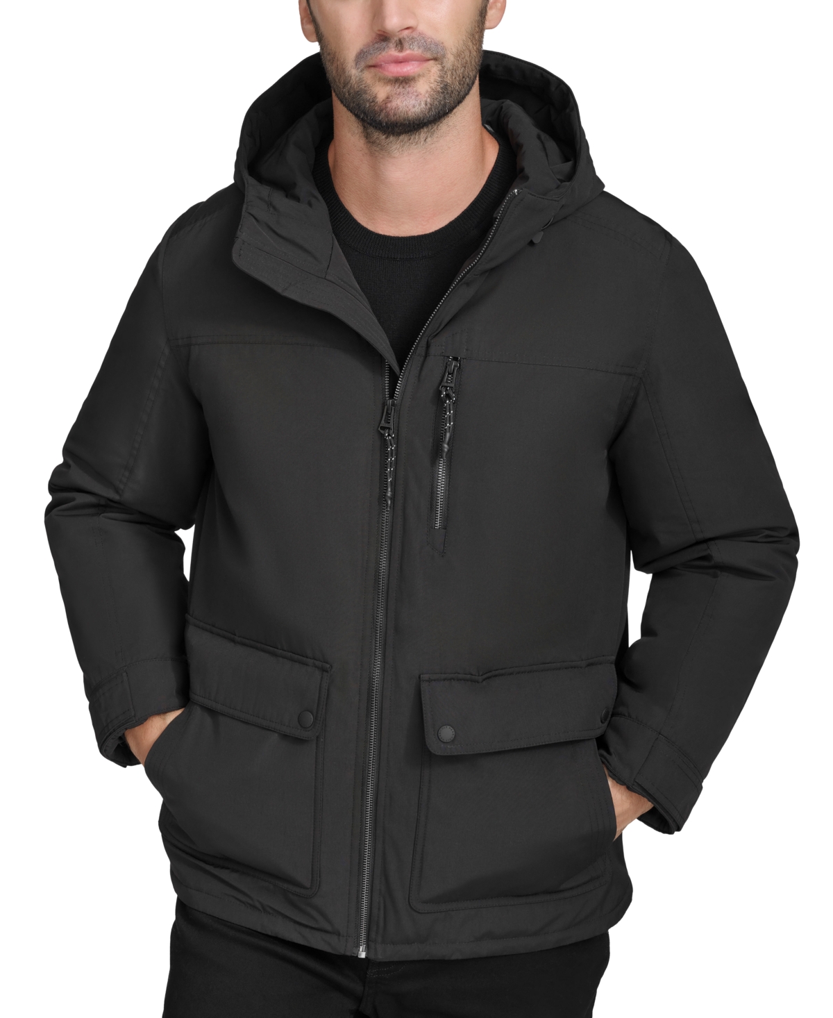 Men's Hooded Down Jacket - Black