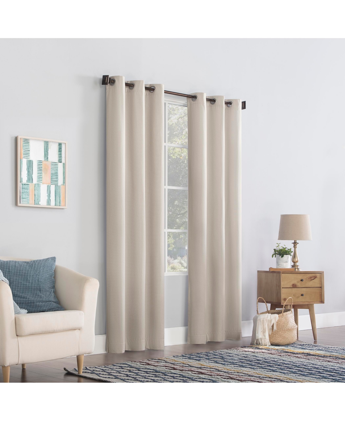 No. 918 Lindstrom Textured Draft Shield Fleece Insulated Room Darkening Grommet Curtain Panel