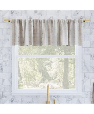 Slub Texture Stripe Cotton Cafe Curtain Valance