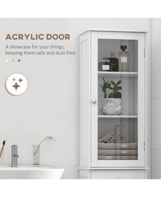 Simplie Fun Narrow Bathroom Linen Tower with Acrylic Door