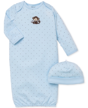 image of Little Me Baby Boys Monkey Hat & Gown Set