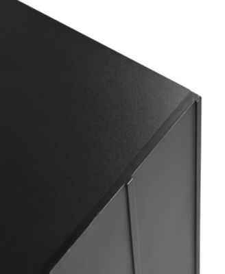 Simplie Fun Black Cream Style Minimalist Shoe Cabinet with Wave Doors