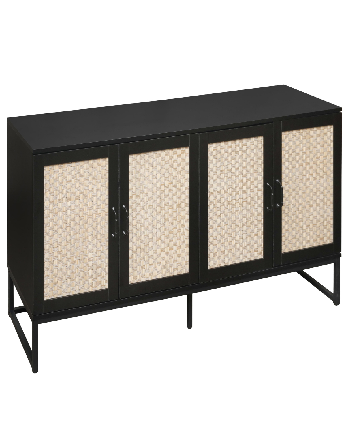 Streamdale Furniture Rattan 4-Door Sideboard Cabinet for Living & Dining Rooms