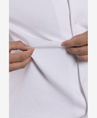 Men's Camp Collar Short Sleeve Textured Button-Up Shirt