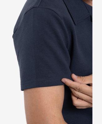 Men's Camp Collar Short Sleeve Textured Button-Up Shirt