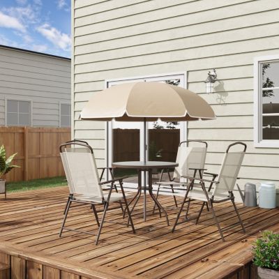 4-Piece Patio Dining Set with Umbrella for 4