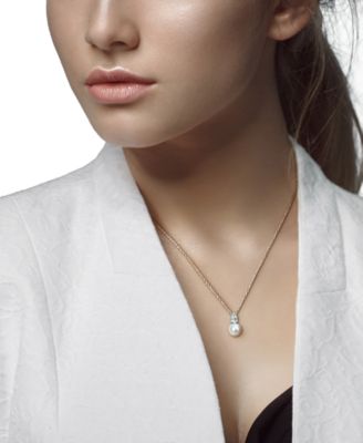 Cultured Freshwater Pearl (8-1/2mm) Birthstone 18" Pendant Necklace  in 18k Gold-plated Sterling Silver,18k Rose Gold-plated Sterling Silver or Sterling Silver