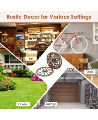 Set of 4 Decorative Wooden Wagon Wheels 30 Inch Vintage Wagon Wheel Wall Decor