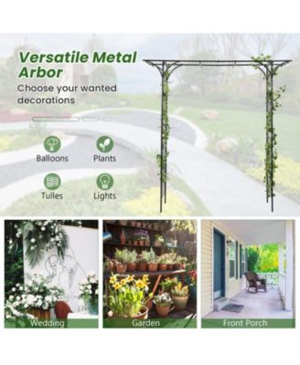 81 Inch Garden Arbor Metal Archway for Climbing Plants-Black