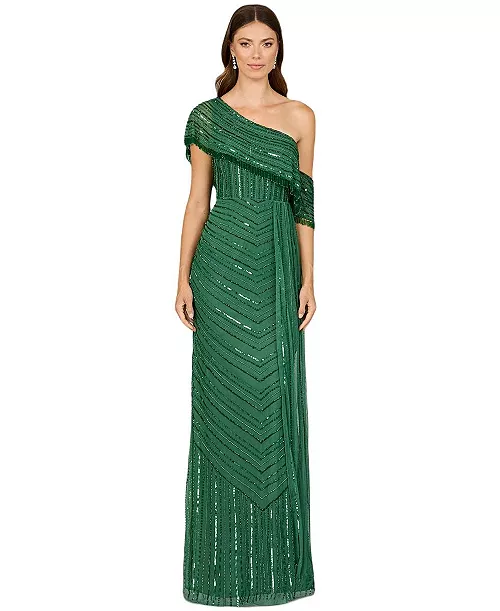 women's off shoulder sheath beaded gown