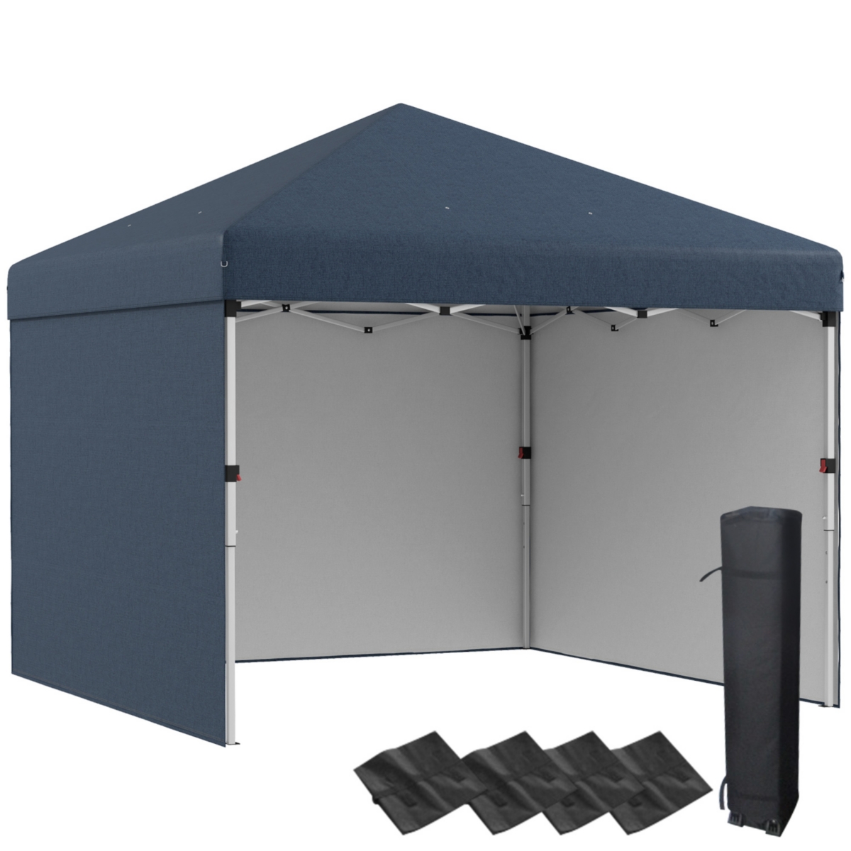 10'x10' Canopy Tent with Sidewalls, Leg Weights, Carry Bag - Blue