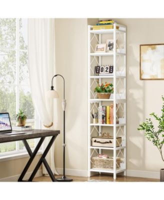 78.7" Extra Tall Narrow Bookshelf, 7-Tier Skinny Bookcase for Small Spaces, Freestanding Corner Storage Organizer for Home Office