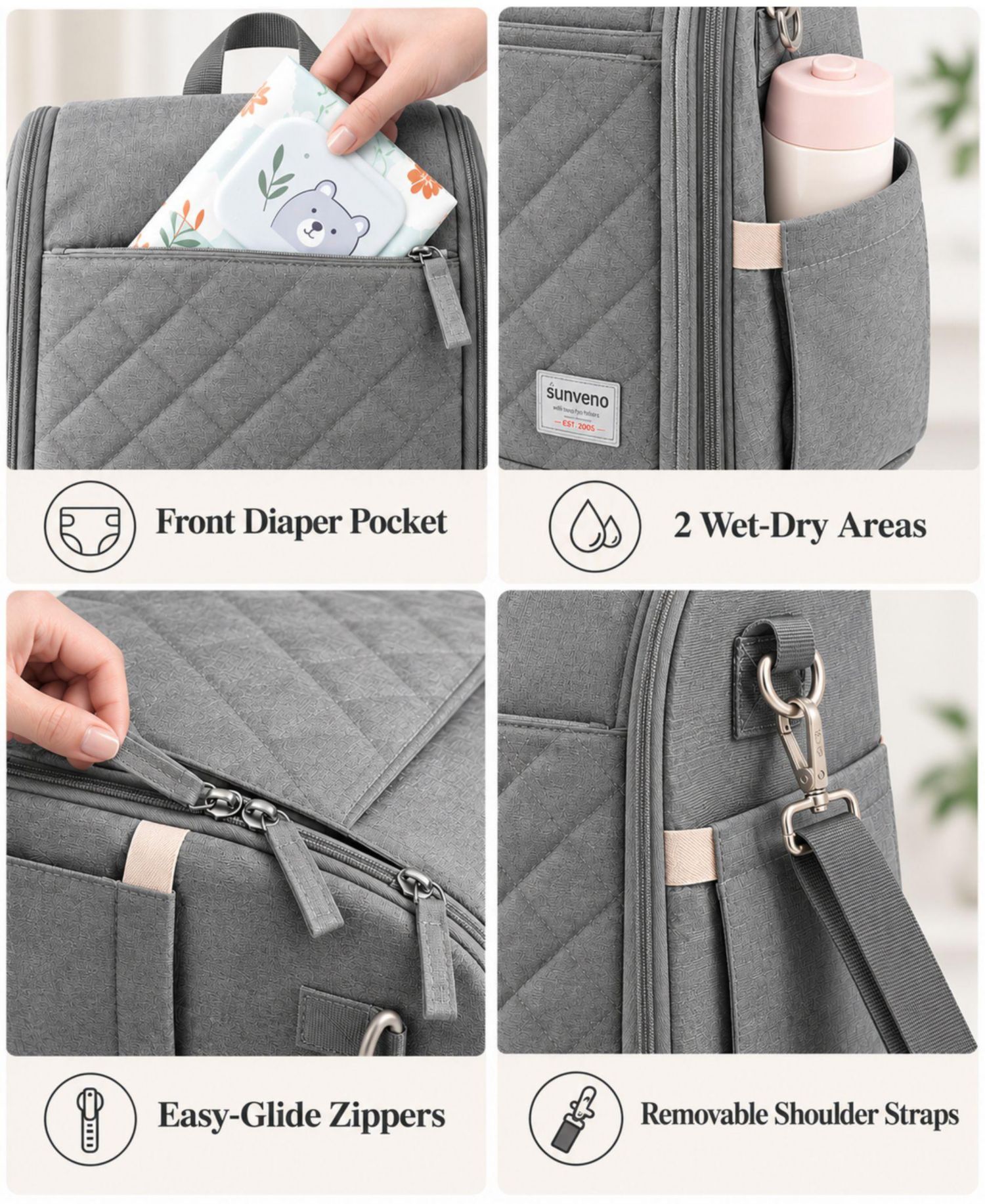 Portable Baby Changing Bag Backpack with Fold-Out Changing Station