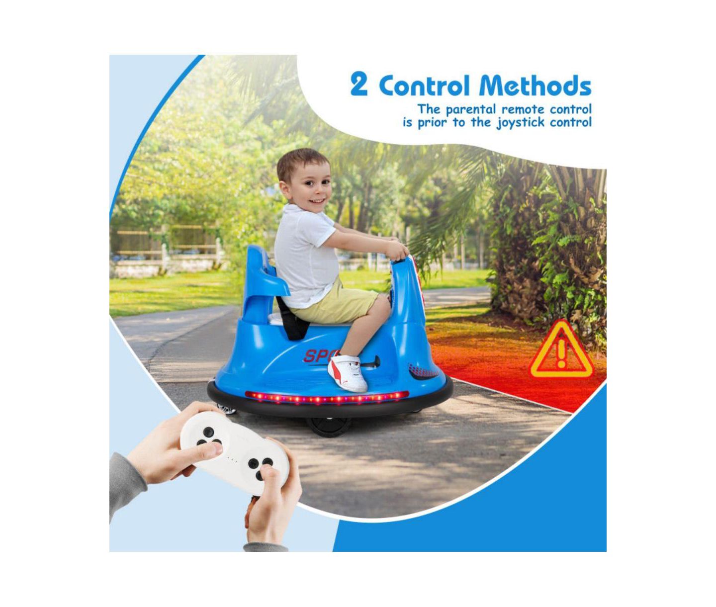 Детская игрушка VEBREDA 6V Bumper Car 360-Degree Spin Ride-On Car, Ages 3+, цвет: Синий — фото 3