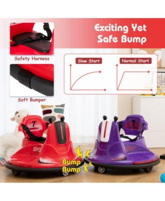 6V Bumper Car for Kids Toddlers Electric Ride On Car Vehicle with 360° Spin-Red