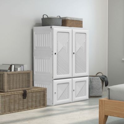 Portable Wardrobe Closet w/ 6 Cube Compartments,