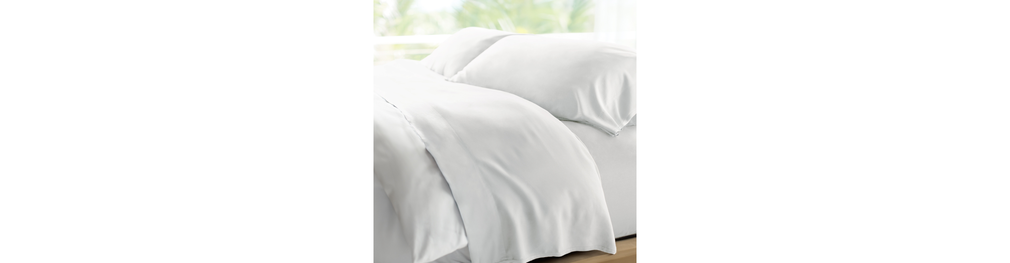 Cariloha Retreat 4-Piece Sateen Sheet Set | White | Cal King | Lyocell Material | Breathable, Corner Straps, Extra soft & Cooling