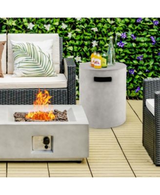 Outdoor Weather Resistant Tank Hideaway Table Fits Standard 20 LBS Propane Gas Tank for Fire Pits