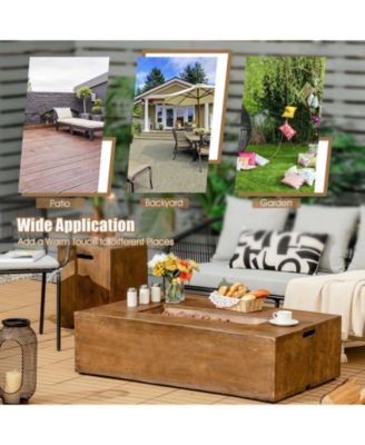 48 x 27 Inch Outdoor Gas Fire Pit Table 50 000 BTU with Lava Rocks and Cover