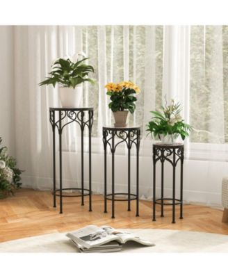 Decorative Flower Display Holder with Ceramic Top for Patio