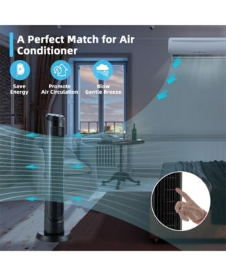 40 Inch Tower Fan with Remote 75&deg; Oscillating Fan with 3 Wind Modes and 4 Wind Speeds-Black