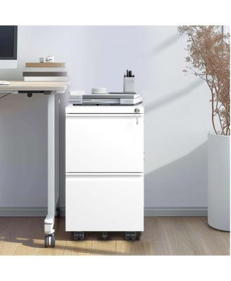 Simplie Fun 2-Drawer Mobile File Cabinet, Lockable, Fully Assembled