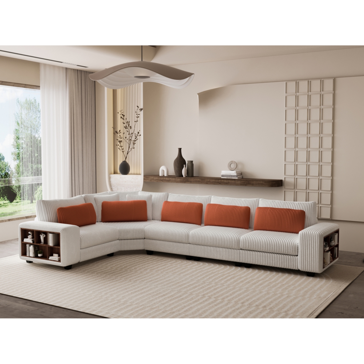 Streamdale Modular L-Sofa with Armrest Locker
