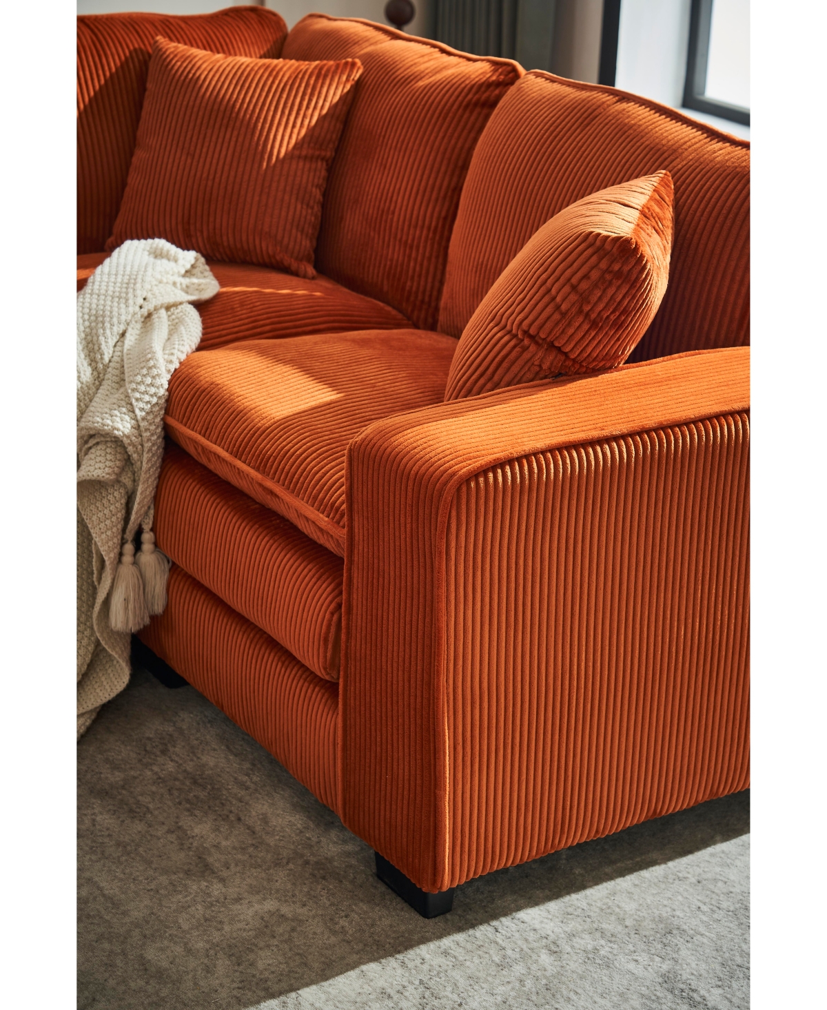 Streamdale Furniture Modern U-Shaped Modular Sectional Sofa (6-Seat) with Ottoman and Pillows