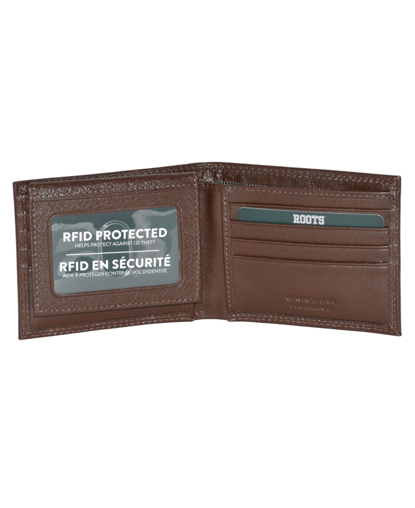 Мужской кошелёк Roots Leather Slim Wallet, цвет: Коричневый — фото 9