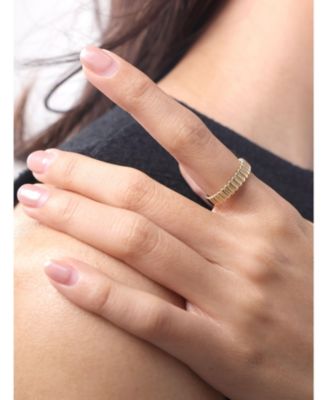 Ribbed Band Ring in 14K Gold, Size 8, approx. 2.9 grams