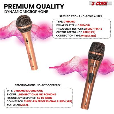 Dynamic Microphone Handheld Cardioid Pair XLR Wired Professional Couple Mic for Duet Karaoke