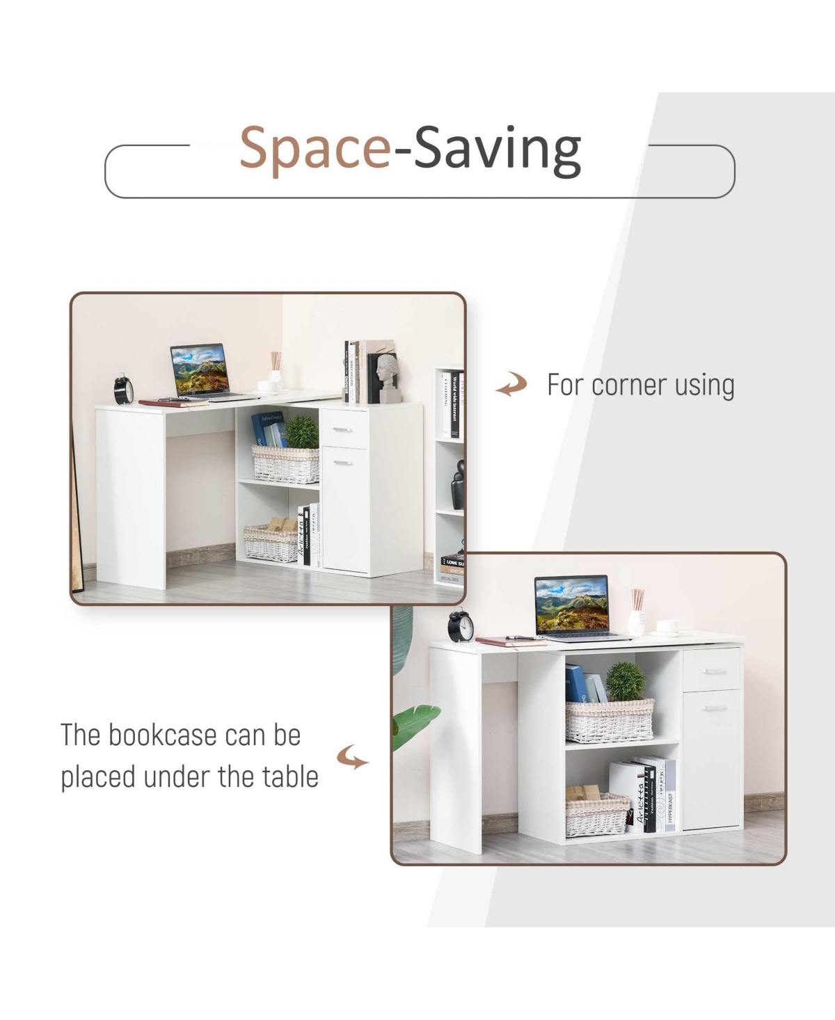Streamdale Furniture Corner Computer Desk with Shelves & Storage