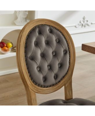 Velvet Dining Chairs with Nailhead Trim (Set of 2)