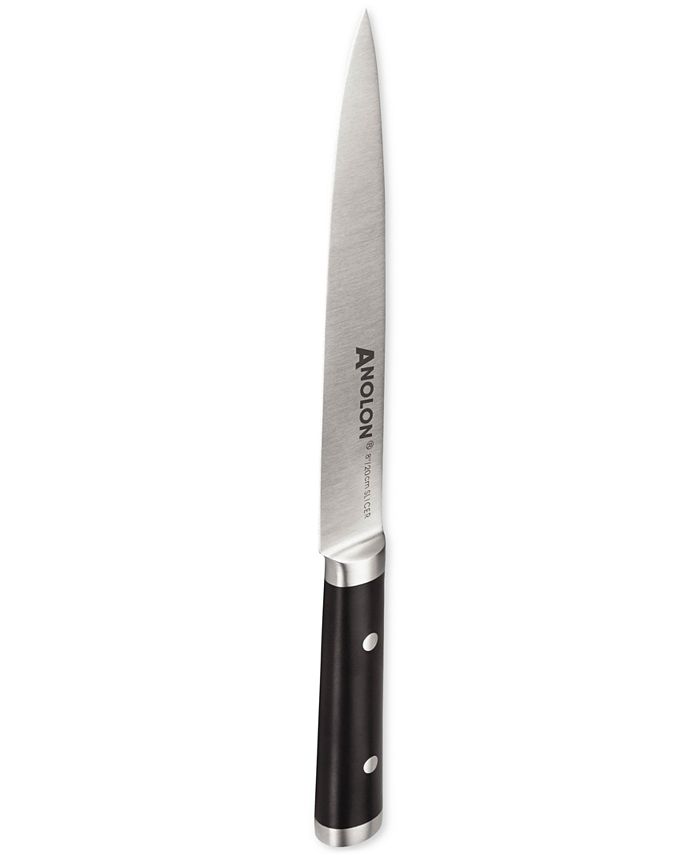 Anolon Cutlery 8" Japanese Stainless Steel Slicer Knife with Sheath