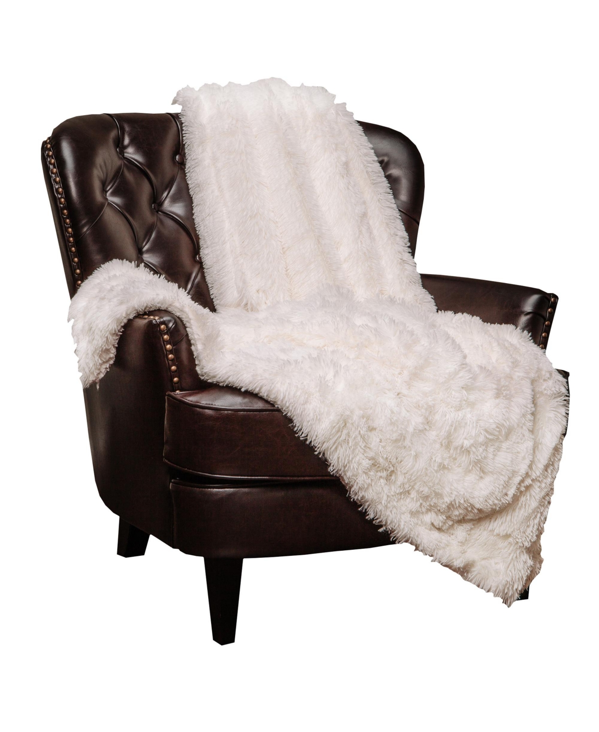 Chanasya Premium Solid Faux Long Fur Throw Blanket - Soft, Fuzzy Throw Blanket - For Bed or Couch - 108