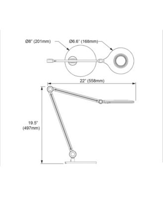 19.5" Plastic Alina 10W Desk Lamp